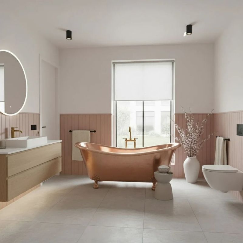 Coppersmith Creations Hammered Clawfoot Copper Bathtub (1 size, Polished Copper) - Brand New Bathrooms