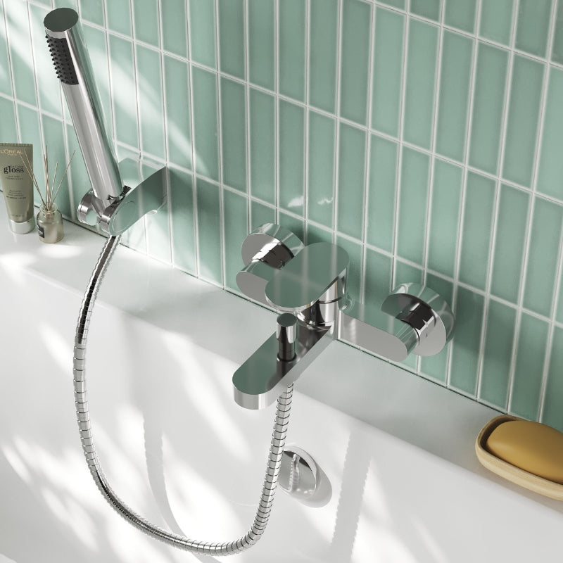 Nuie Binsey Wall Mounted Bath Shower Mixer (Chrome) - Brand New Bathrooms