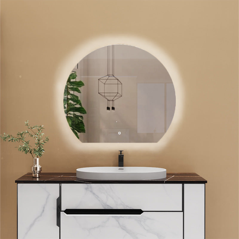 Tailored Bathrooms Olive Semi Circle LED Touch Mirror with Demister Pad (1 size) - Brand New Bathrooms