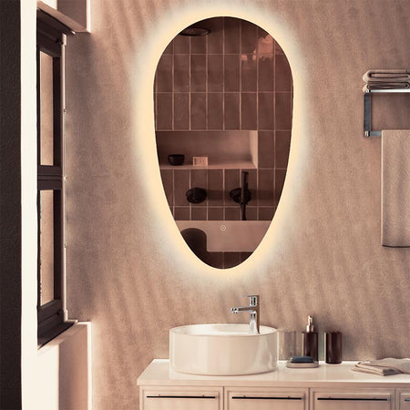 Tailored Bathrooms Jacob Teardrop LED Touch Mirror with Demist (1 size) - Brand New Bathrooms