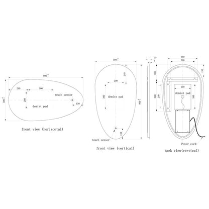 Tailored Bathrooms Jacob Teardrop LED Touch Mirror with Demist (1 size)