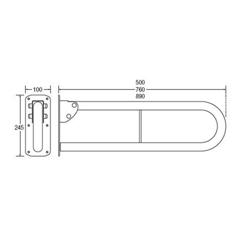 Bathex Professional Double Arm Hinged Support Rail (1 size, 2 colours) - Brand New Bathrooms