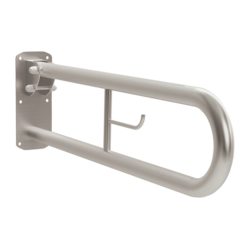 Bathex Professional Double Arm Hinged Support Rail with Toilet Roll Holder (1 size, 2 colours) - Brand New Bathrooms