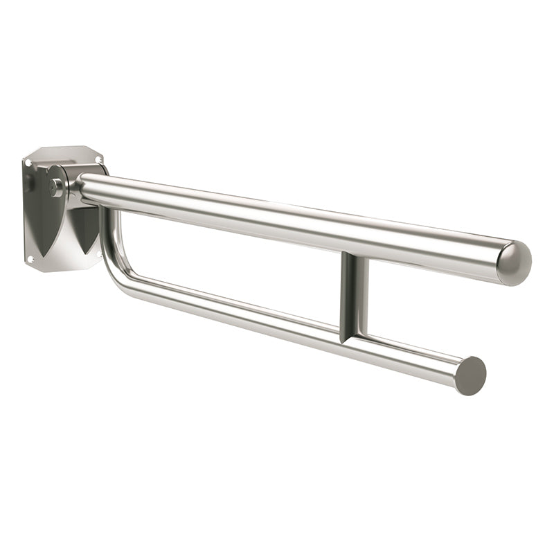 Bathex Friction Hinged Support Rail with Towel Rail & Toilet Roll Holder (1 size, 2 colours) - Brand New Bathrooms