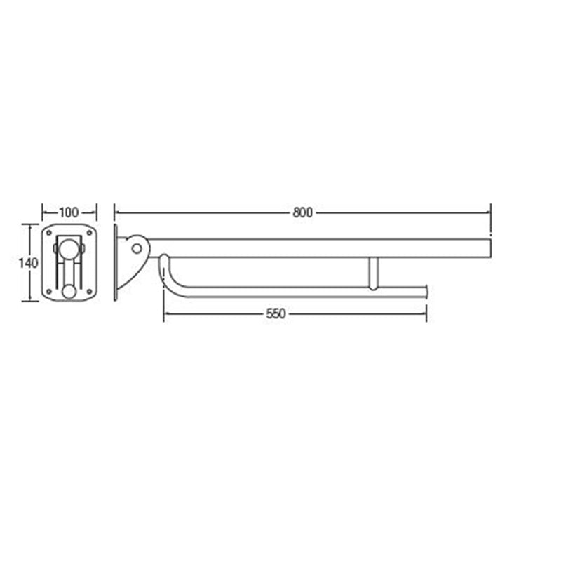 Bathex Friction Hinged Support Rail with Towel Rail & Toilet Roll Holder (1 size, 2 colours) - Brand New Bathrooms