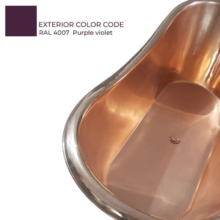 Coppersmith Creations Clawfoot Copper Bathtub (1 size, Purple Violet) - Brand New Bathrooms