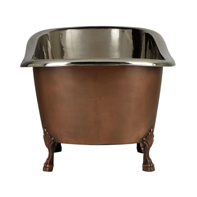 Coppersmith Creations Copper Clawfoot Slipper Tub Nickel Interior (2 size, Antique Copper) - Brand New Bathrooms