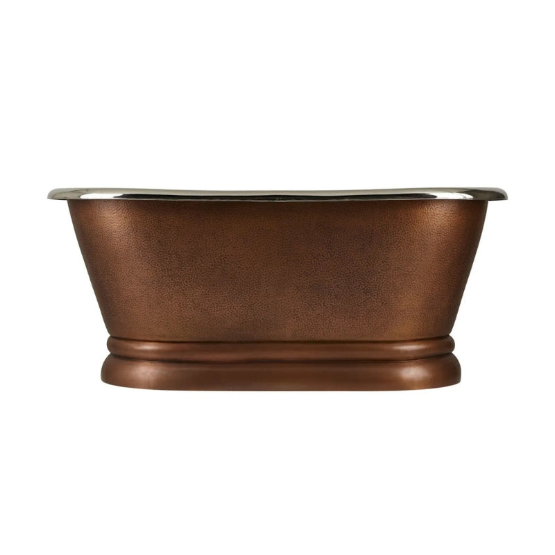 Coppersmith Creations Copper Pedestal Bathtub (2 sizes, Nickel Interior, Antique Copper Exterior) - Brand New Bathrooms