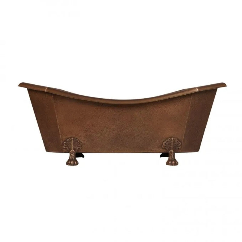Coppersmith Creations Eight Sided Hammered Copper Clawfoot Bathtub (1 size, Antique Copper Patina) - Brand New Bathrooms