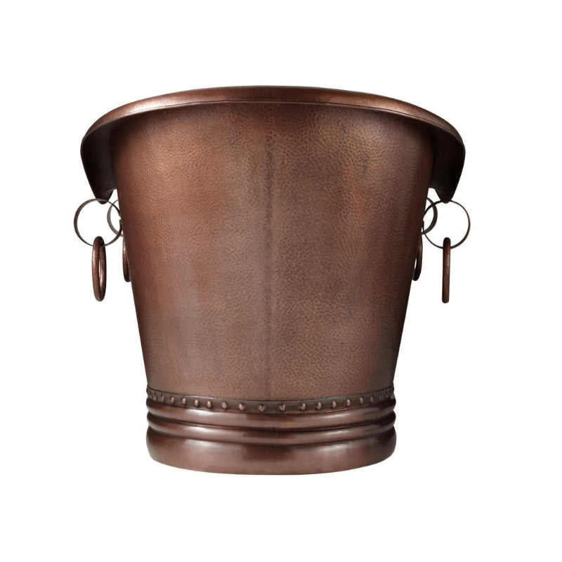 Coppersmith Creations Hammered Bathtub with Ring Handles (2 sizes, Antique Hammered Copper) - Brand New Bathrooms