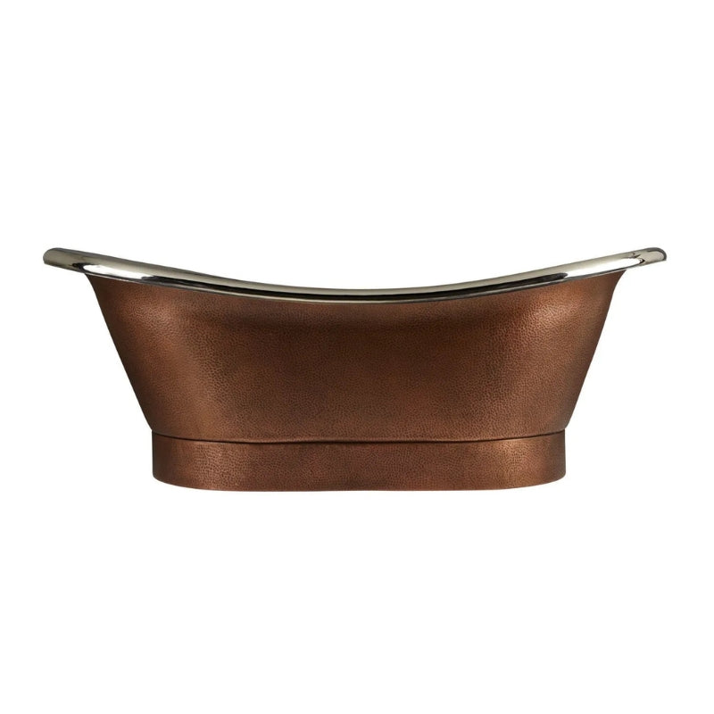 Coppersmith Creations Hammered Double Slipper Bathtub (1 size, Nickel Interior, Antique Copper Exterior) - Brand New Bathrooms