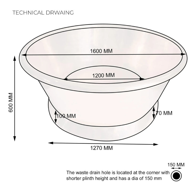 Coppersmith Creations Round Hammered Copper Bathtub (1 size, Hammered Antique) - Brand New Bathrooms