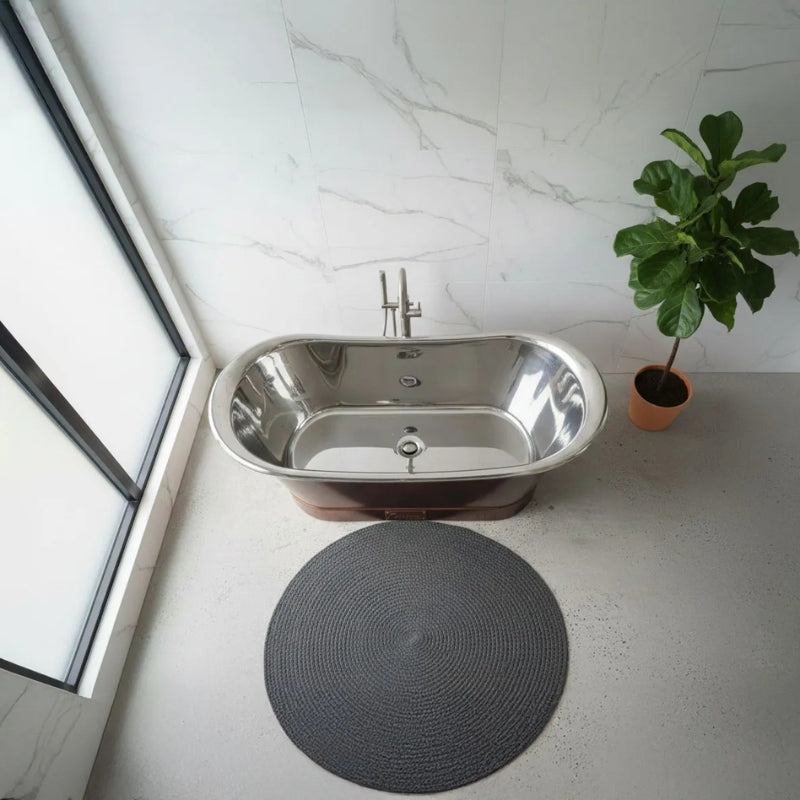 Coppersmith Creations Straight Base Copper Bathtub (1 size, Nickel Inside, Weathered Antique Copper Outside) - Brand New Bathrooms