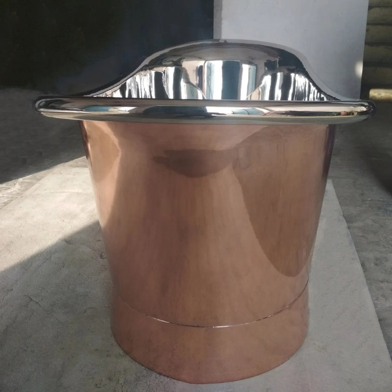 Coppersmith Creations Straight Base Copper Big Size Bathtub (1 size, Nickel Interior, Shiny Polished Copper Exterior) - Brand New Bathrooms