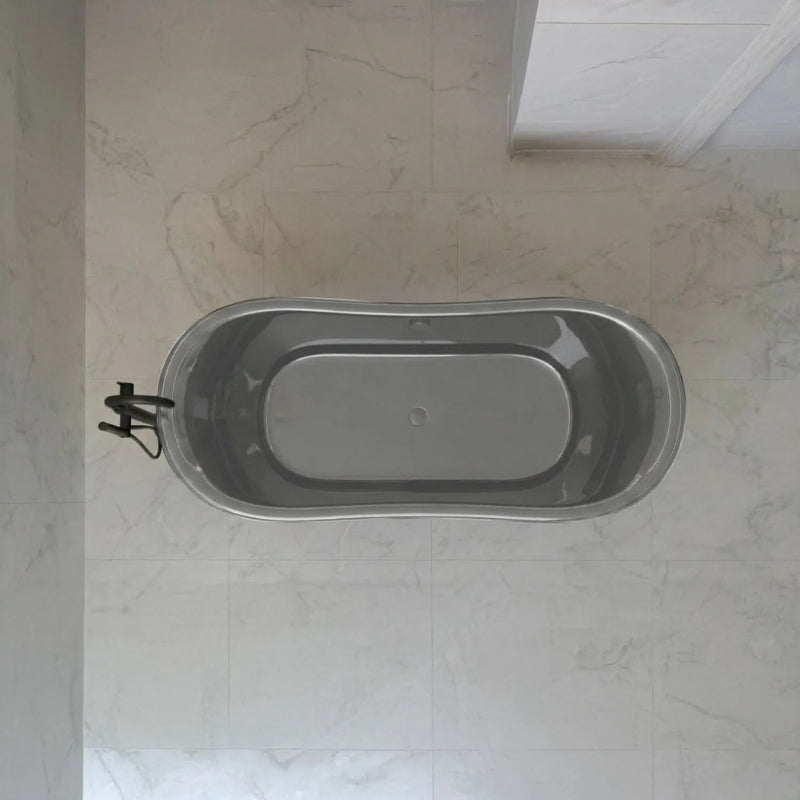 Coppersmith Creations Straight Base Stainless Steel Bathtub (1 size, Black) - Brand New Bathrooms