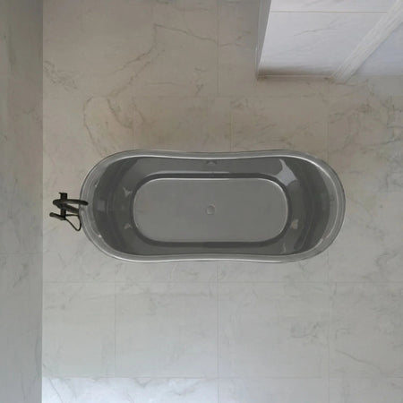 Coppersmith Creations Straight Base Stainless Steel Bathtub (1 size, Black) - Brand New Bathrooms
