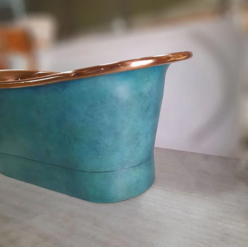 Coppersmith Creations Straight Base Copper Bathtub (1 size, Polished Copper Interior, Patina Exterior) - Brand New Bathrooms