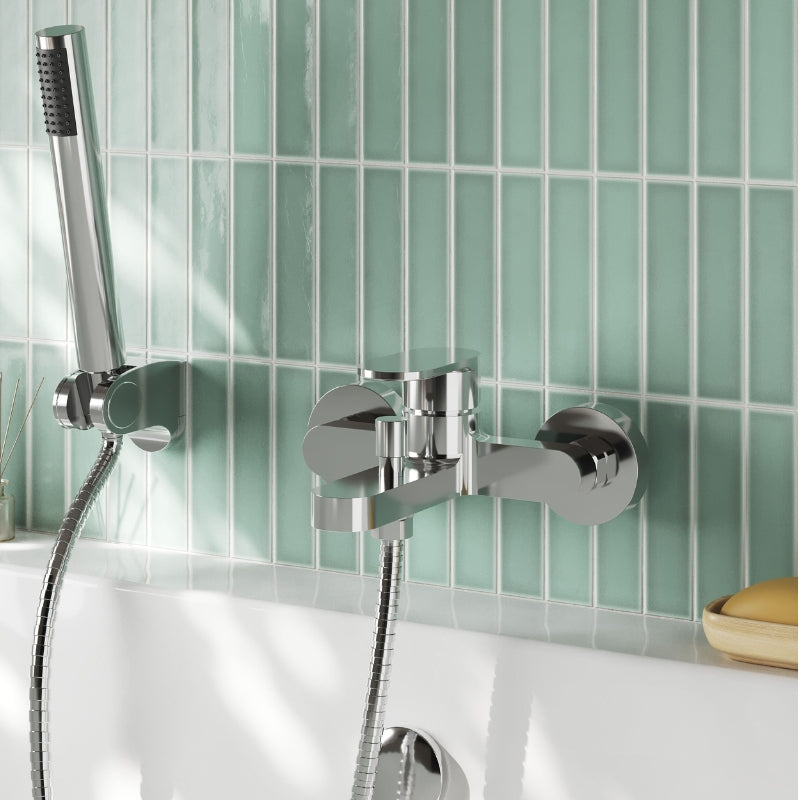 Nuie Binsey Wall Mounted Bath Shower Mixer (Chrome) - Brand New Bathrooms