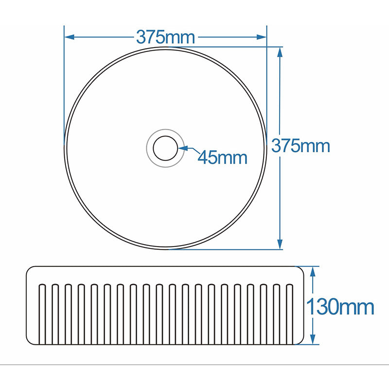 Tailored Bathrooms Flauto Fluted Round Ceramic Counter Top Basin (White) - Brand New Bathrooms