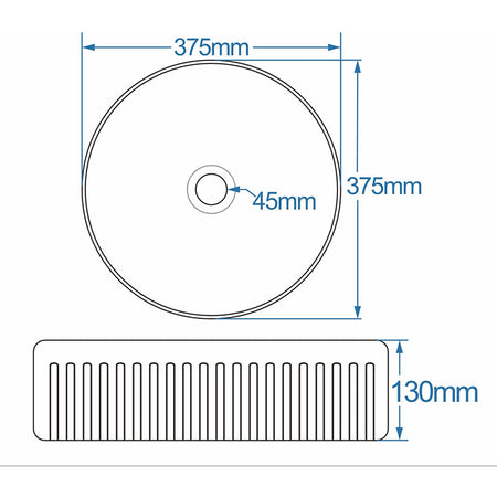 Tailored Bathrooms Flauto Fluted Round Ceramic Counter Top Basin (White) - Brand New Bathrooms