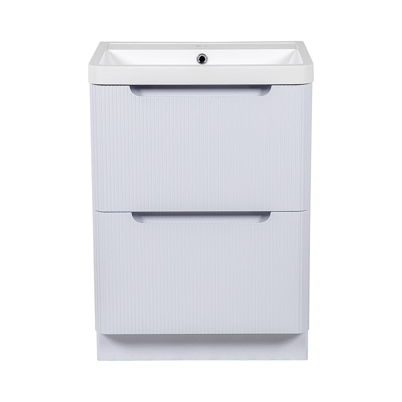 Tailored Bathrooms Monza Fluted Floor Standing 500mm Vanity Unit & Polymarble Basin (1 size, 3 colours) - Brand New Bathrooms