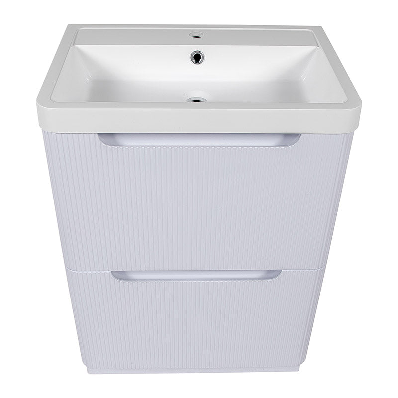 Tailored Bathrooms Monza Fluted Floor Standing 500mm Vanity Unit & Polymarble Basin (1 size, 3 colours) - Brand New Bathrooms
