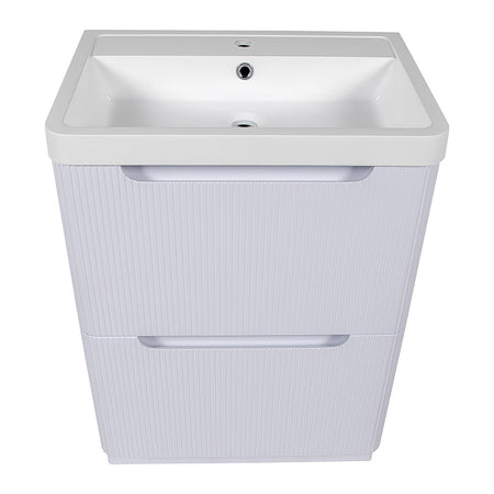 Tailored Bathrooms Monza Fluted Floor Standing 500mm Vanity Unit & Polymarble Basin (1 size, 3 colours) - Brand New Bathrooms