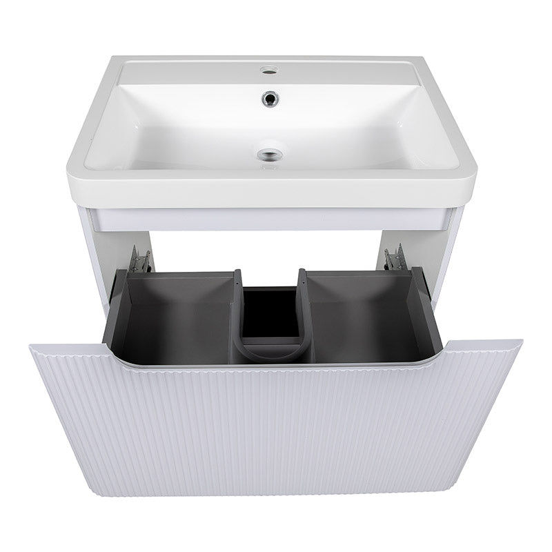 Tailored Bathrooms Monza Fluted Floor Standing 500mm Vanity Unit & Polymarble Basin (1 size, 3 colours) - Brand New Bathrooms