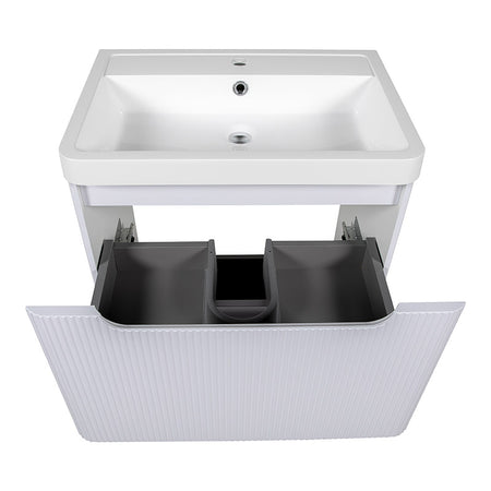 Tailored Bathrooms Monza Fluted Floor Standing 500mm Vanity Unit & Polymarble Basin (1 size, 3 colours) - Brand New Bathrooms