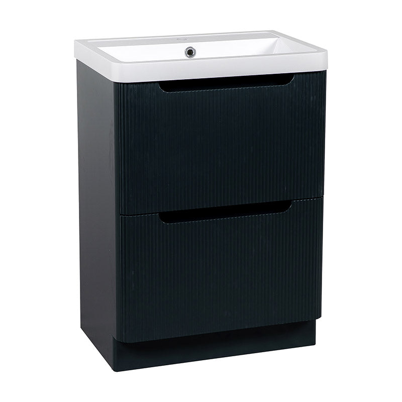 Tailored Bathrooms Monza Fluted Floor Standing 500mm Vanity Unit & Polymarble Basin (1 size, 3 colours) - Brand New Bathrooms