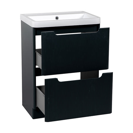 Tailored Bathrooms Monza Fluted Floor Standing 500mm Vanity Unit & Polymarble Basin (1 size, 3 colours) - Brand New Bathrooms