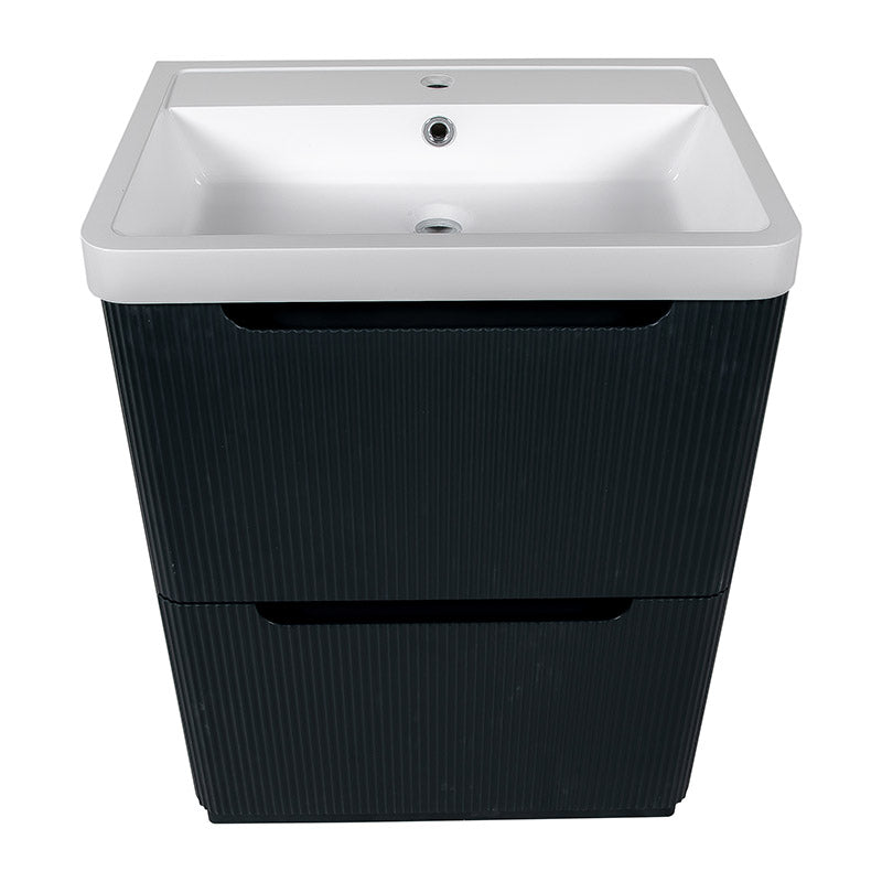 Tailored Bathrooms Monza Fluted Floor Standing 500mm Vanity Unit & Polymarble Basin (1 size, 3 colours) - Brand New Bathrooms