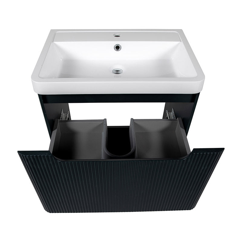 Tailored Bathrooms Monza Fluted Floor Standing 500mm Vanity Unit & Polymarble Basin (1 size, 3 colours) - Brand New Bathrooms
