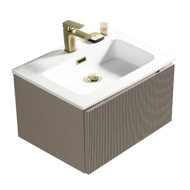 Tailored Bathrooms Flauto Fluted Wall Hung Vanity & Matte Basin (2 sizes, Soft Coffee) - Brand New Bathrooms