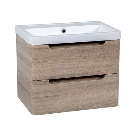 Tailored Bathrooms Monza Wall Hung 600mm Vanity Unit (1 size, Country Oak) - Brand New Bathrooms