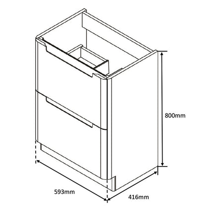 Tailored Bathrooms Monza Floor Standing Vanity Unit & Polymarble Basin (2 sizes, Country Oak) - Brand New Bathrooms