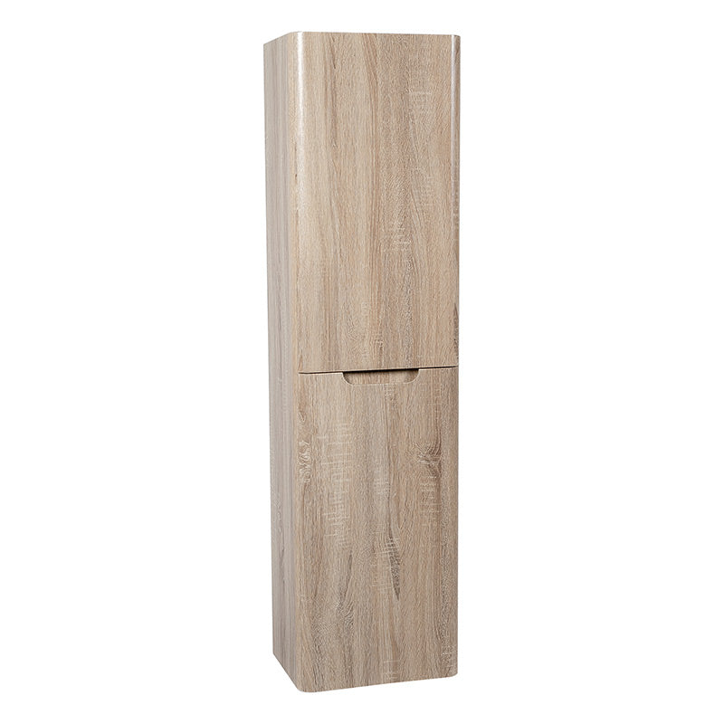 Tailored Bathrooms Monza 1500mm Tall Boy Wall Hung Cabinet (1 size, Country Oak) - Brand New Bathrooms