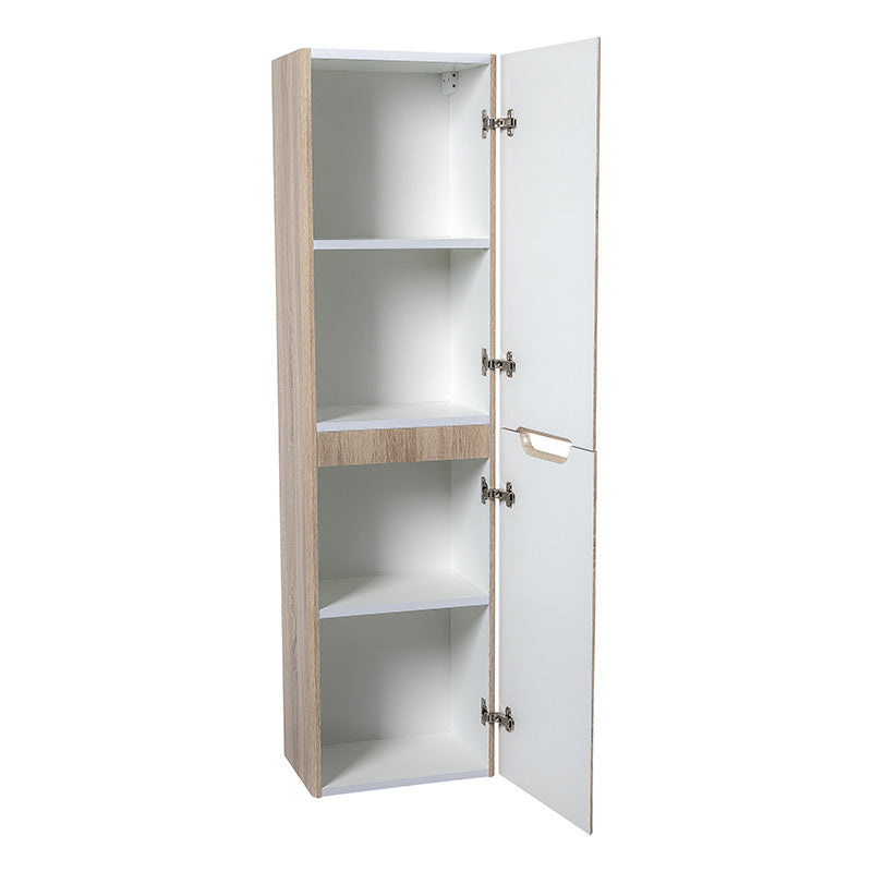 Tailored Bathrooms Monza 1500mm Tall Boy Wall Hung Cabinet (1 size, Country Oak) - Brand New Bathrooms