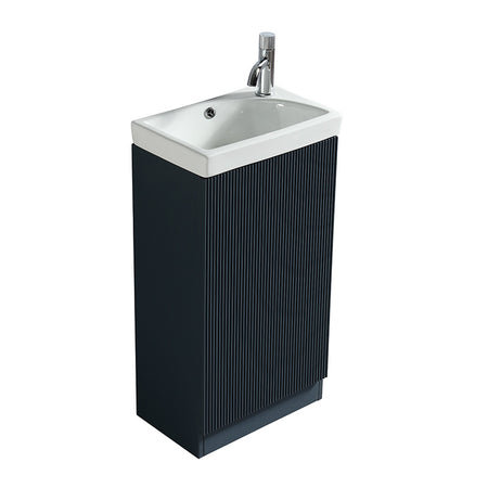 Tailored Bathrooms Flauto Mini Cloakroom Vanity Unit & Ceramic Basin (1 size, 4 colours) - Brand New Bathrooms