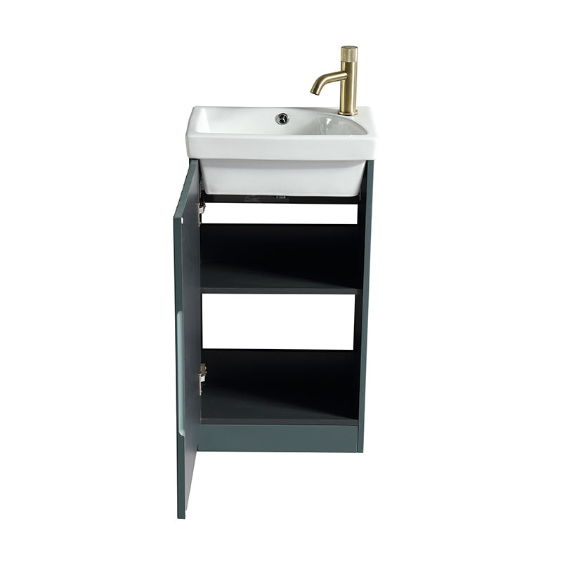 Tailored Bathrooms Flauto Mini Cloakroom Vanity Unit & Ceramic Basin (1 size, 4 colours) - Brand New Bathrooms