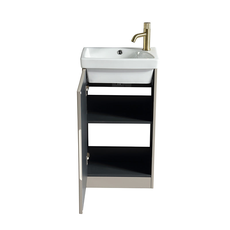 Tailored Bathrooms Flauto Mini Cloakroom Vanity Unit & Ceramic Basin (1 size, 4 colours) - Brand New Bathrooms