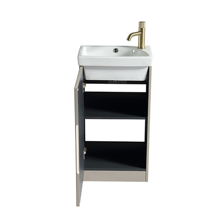 Tailored Bathrooms Flauto Mini Cloakroom Vanity Unit & Ceramic Basin (1 size, 4 colours) - Brand New Bathrooms