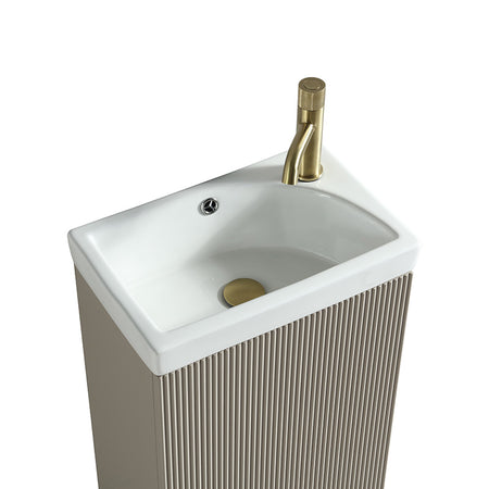 Tailored Bathrooms Flauto Mini Cloakroom Vanity Unit & Ceramic Basin (1 size, 4 colours) - Brand New Bathrooms