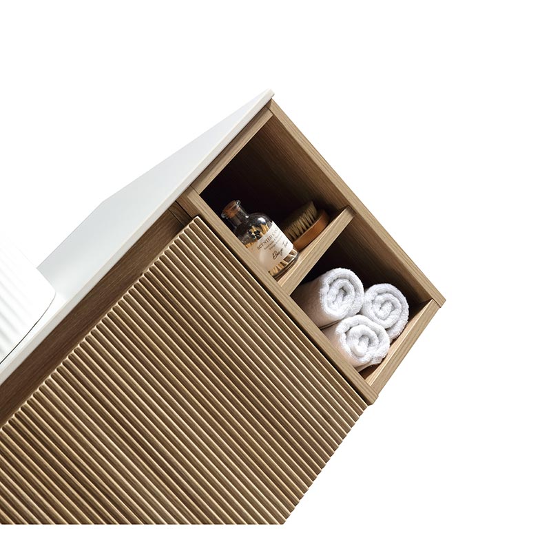 Tailored Bathrooms Flauto Wall Hung 1000mm Vanity unit with 2 Side Storage Boxes & Sintered Stone Counter Top (1 size, 4 colours) - Brand New Bathrooms
