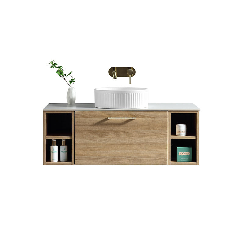 Tailored Bathrooms Piatta Wall Hung 1000mm Vanity Unit with 2 Side Storage Units & Sintered Stone Counter Top (1 size, 4 colours) - Brand New Bathrooms