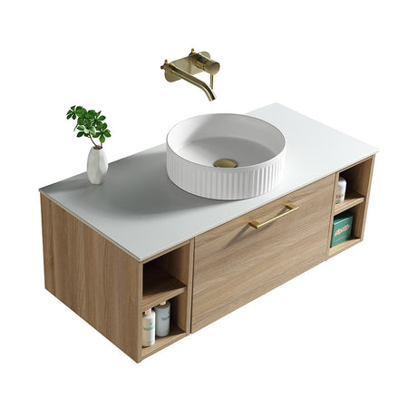 Tailored Bathrooms Piatta Wall Hung 1000mm Vanity Unit with 2 Side Storage Units & Sintered Stone Counter Top (1 size, 4 colours) - Brand New Bathrooms
