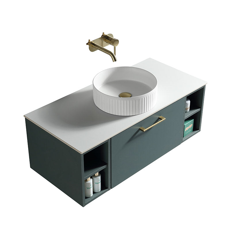 Tailored Bathrooms Piatta Wall Hung 1000mm Vanity Unit with 2 Side Storage Units & Sintered Stone Counter Top (1 size, 4 colours) - Brand New Bathrooms