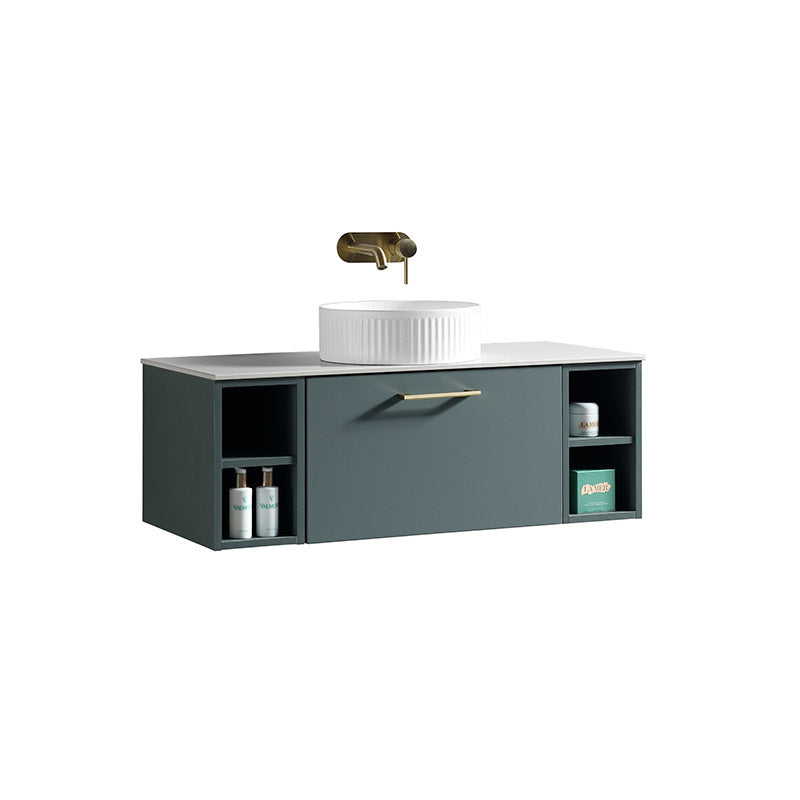 Tailored Bathrooms Piatta Wall Hung 1000mm Vanity Unit with 2 Side Storage Units & Sintered Stone Counter Top (1 size, 4 colours) - Brand New Bathrooms