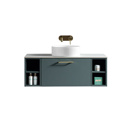 Tailored Bathrooms Piatta Wall Hung 1000mm Vanity Unit with 2 Side Storage Units & Sintered Stone Counter Top (1 size, 4 colours) - Brand New Bathrooms