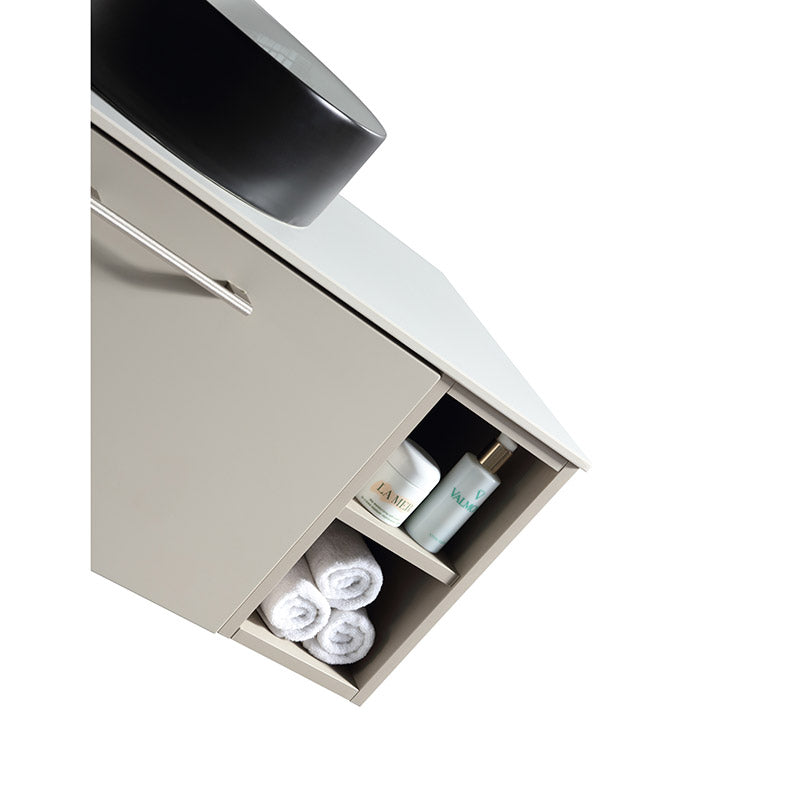 Tailored Bathrooms Piatta Wall Hung 1000mm Vanity Unit with 2 Side Storage Units & Sintered Stone Counter Top (1 size, 4 colours) - Brand New Bathrooms